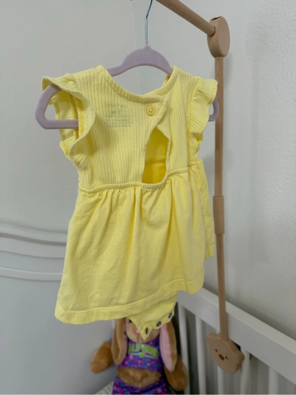 Yellow Sunflower Baby Dress Onesie and Blue Ballerina Dress Set